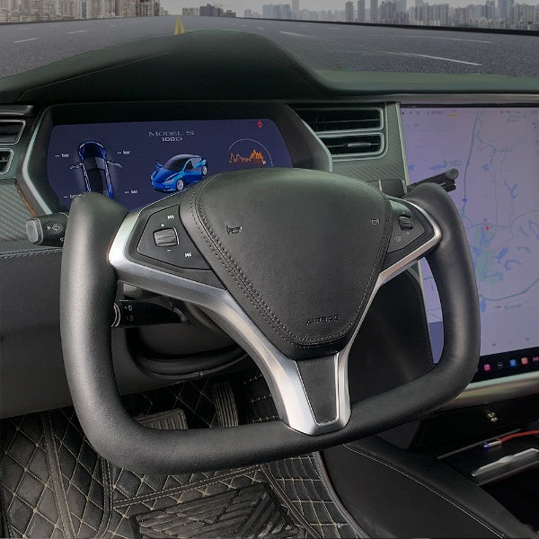 Tesla YOKE5 Heated Leather Yoke Steering Wheel for Model X/S