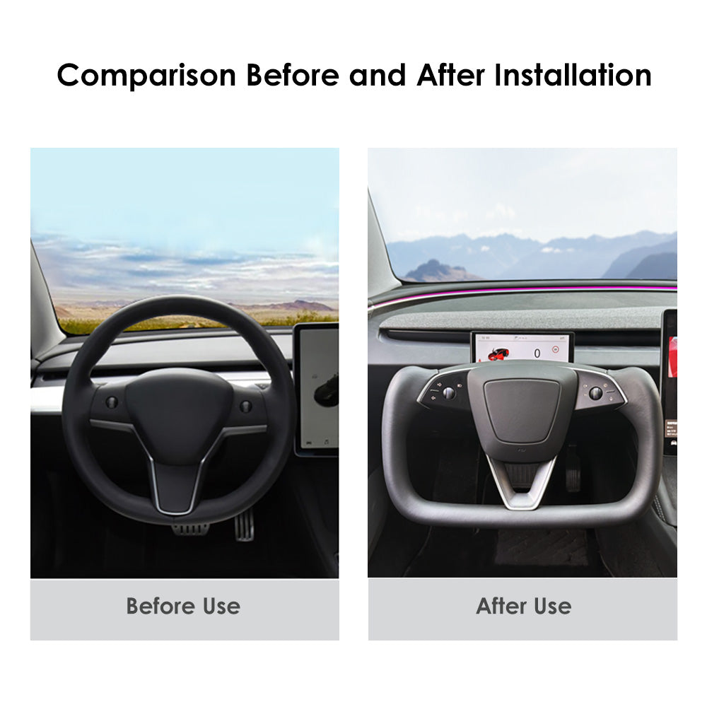Tesla Custom Heated Nappa Leather Yoke3 For Model 3 Highland
