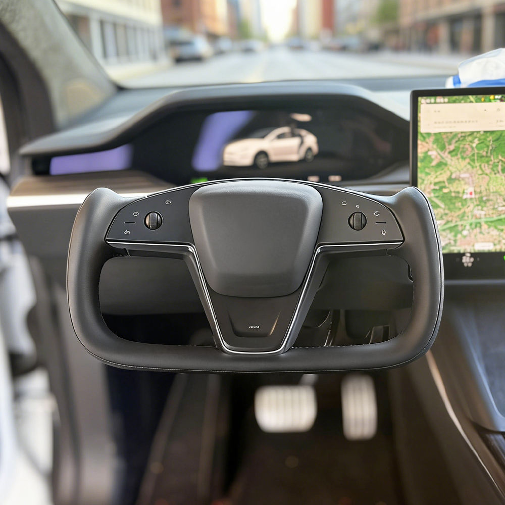 Tesla YOKE5 Heated Leather Yoke Steering Wheel for Model X/S